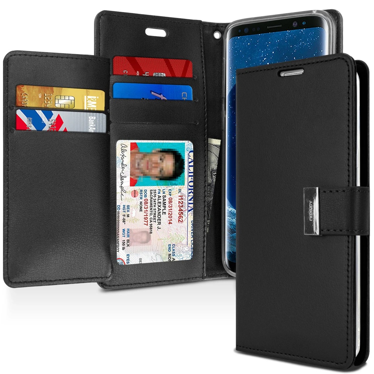 Black Genuine Mercury Rich Diary Quality Wallet Case For Galaxy S9 1 Black Genuine Mercury Rich Diary Quality Wallet Case For Galaxy S9