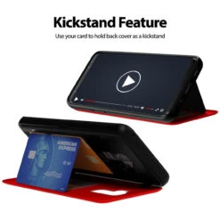 Red Goospery Slim Magnetic Door Credit Card Case For Galaxy S9 + Plus -Cheap NewCase Store galaxy s9 plus goospery magnetic door case red 7 50229.1652821077