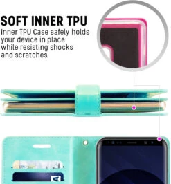 Mint Green Galaxy S9 + Plus Mercury Mansoor Diary Wallet Case -Cheap NewCase Store galaxy s9 plus mansoor diary mint 2 80717.1641693802
