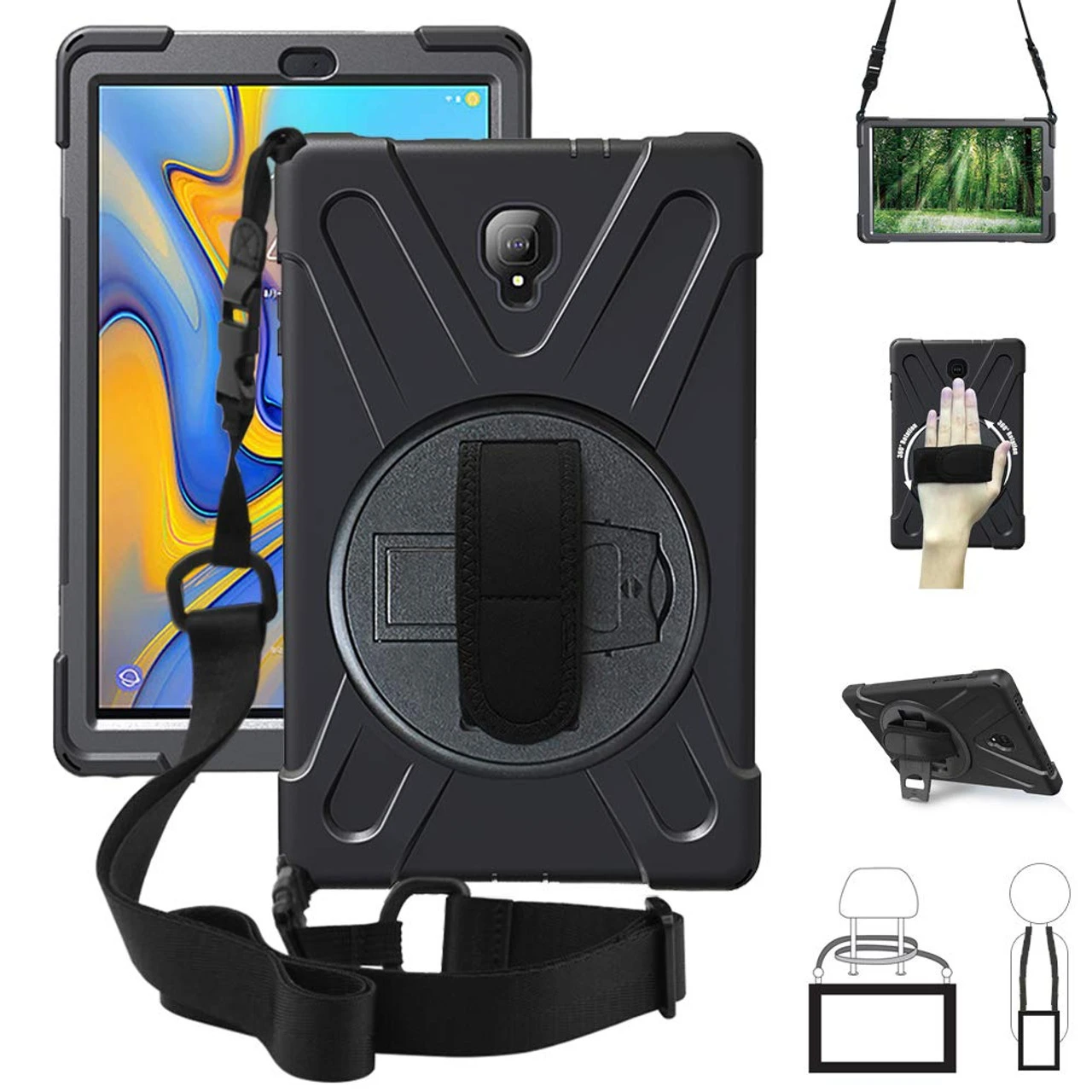 Samsung Galaxy Tab A 10.5 Shock Proof Hybrid Shoulder Strap Case 1 Samsung Galaxy Tab A 10.5 Shock Proof Hybrid Shoulder Strap Case