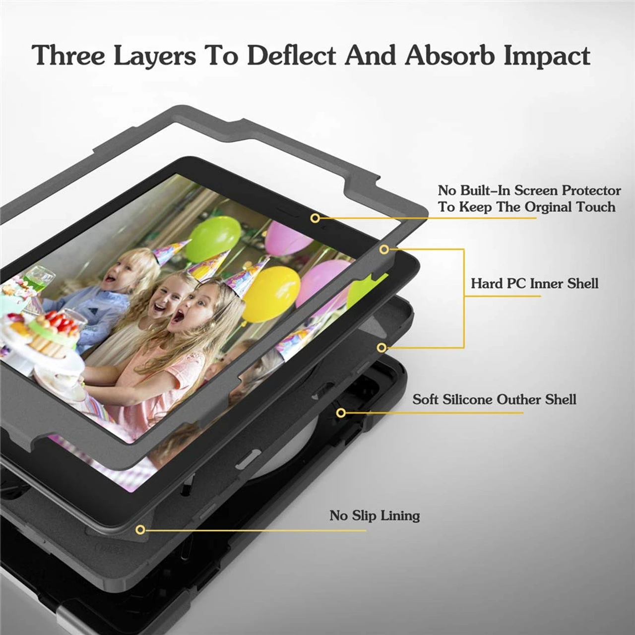 Samsung Galaxy Tab A 10.5 Shock Proof Hybrid Shoulder Strap Case 2 Samsung Galaxy Tab A 10.5 Shock Proof Hybrid Shoulder Strap Case - Image 2