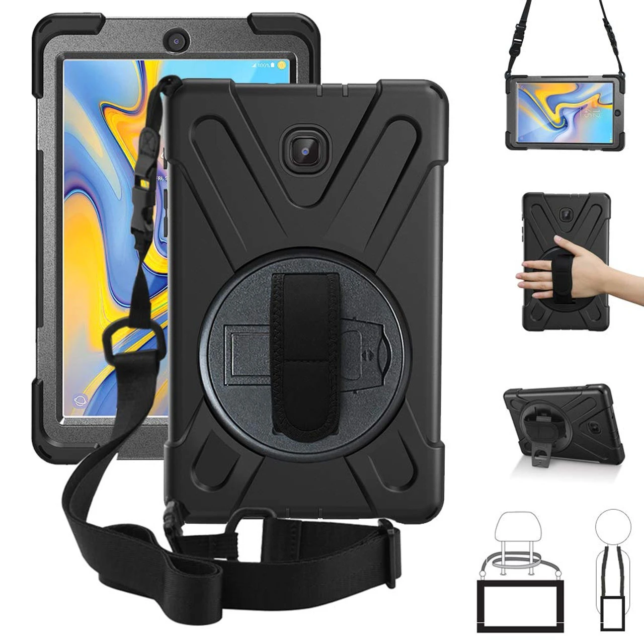 Galaxy Tab A 8.0 2017 Shock Proof Tough Armor Shoulder Strap Case 1 Galaxy Tab A 8.0 2017 Shock Proof Tough Armor Shoulder Strap Case
