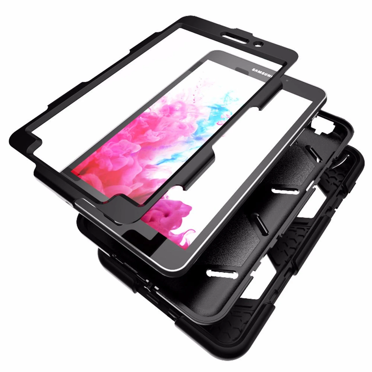 Black Military Armor Case For Samsung Galaxy Tab A 7.0 2016 T280, T285 3 Black Military Armor Case For Samsung Galaxy Tab A 7.0 2016 T280, T285 - Image 3