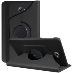 Black 360 Degree Rotating Folio Stand Case For Galaxy Tab A 10.1 (2016)