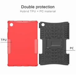 Red Heavy Duty Stand Case For Samsung Galaxy Tab A8 10.5" X200, X205 -Cheap NewCase Store galaxy tab a8 kickstand case red 3 59168.1663729462