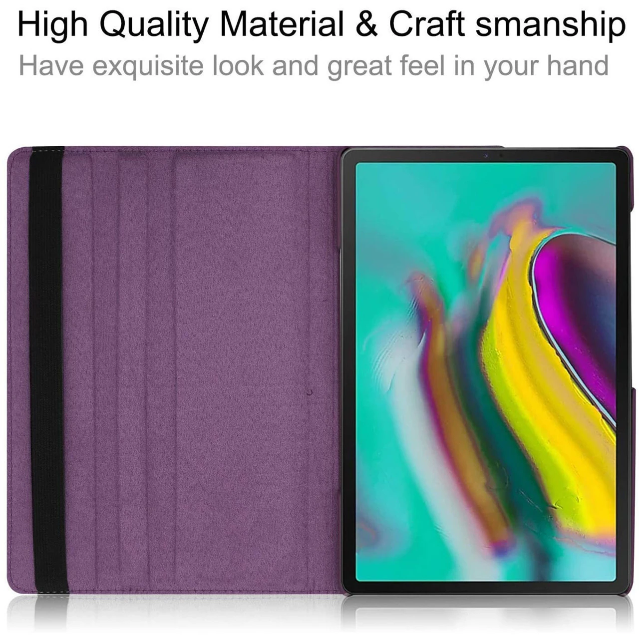 Purple Rotating 360 Stand Case Cover For Samsung Galaxy Tab S5e 10.5 3 Purple Rotating 360 Stand Case Cover For Samsung Galaxy Tab S5e 10.5 - Image 3