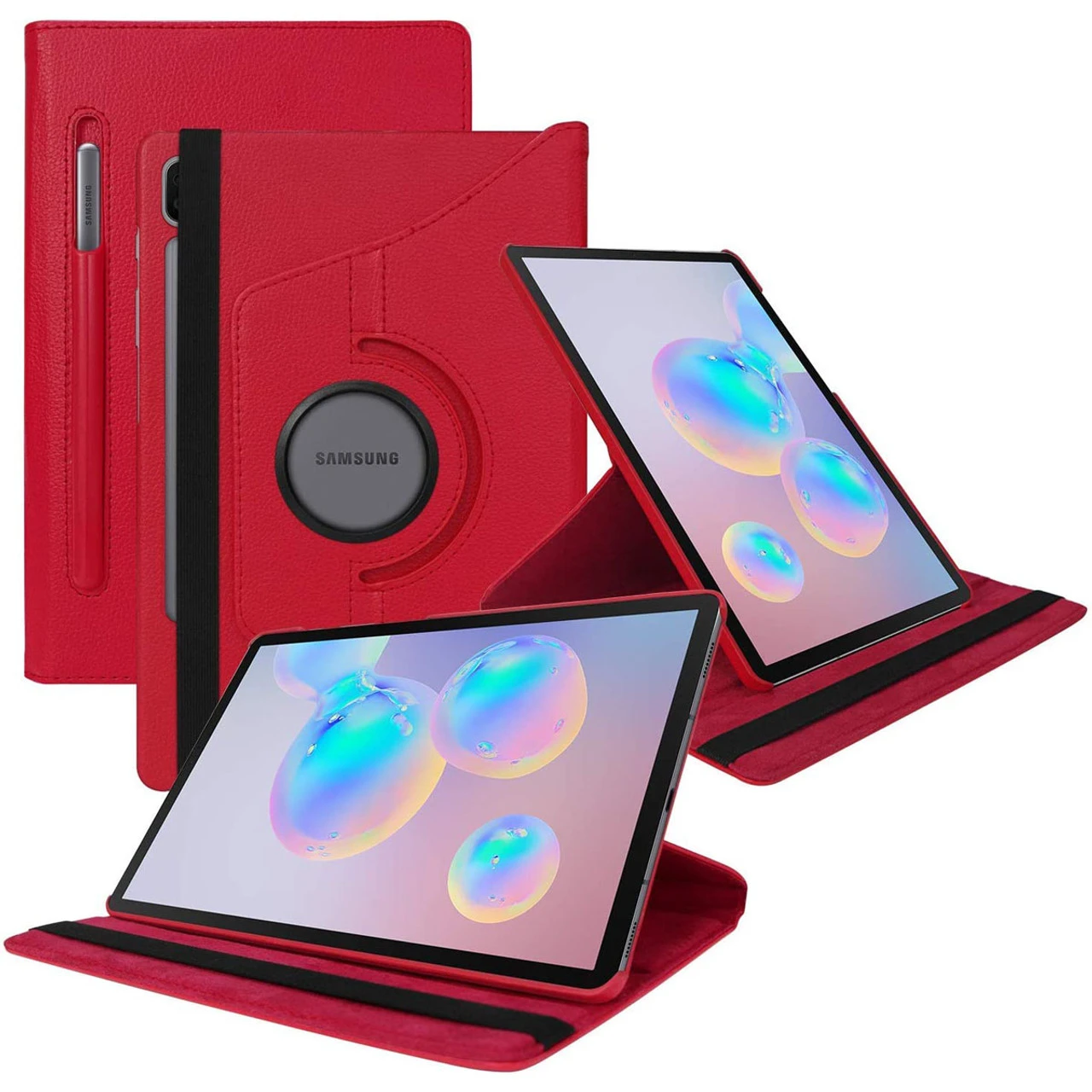 Red 360 Rotating Synthetic Leather Stand Case For Galaxy Tab S6 10.5 1 Red 360 Rotating Synthetic Leather Stand Case For Galaxy Tab S6 10.5