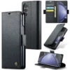 Black Galaxy Z Fold5 5G CaseMe Butterfly Buckle RFID Anti-theft Case
