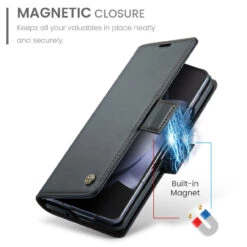 Black Galaxy Z Fold5 5G CaseMe Butterfly Buckle RFID Anti-theft Case -Cheap NewCase Store galaxy z fold 5 caseme 023 wallet black 5 65544.1699857003