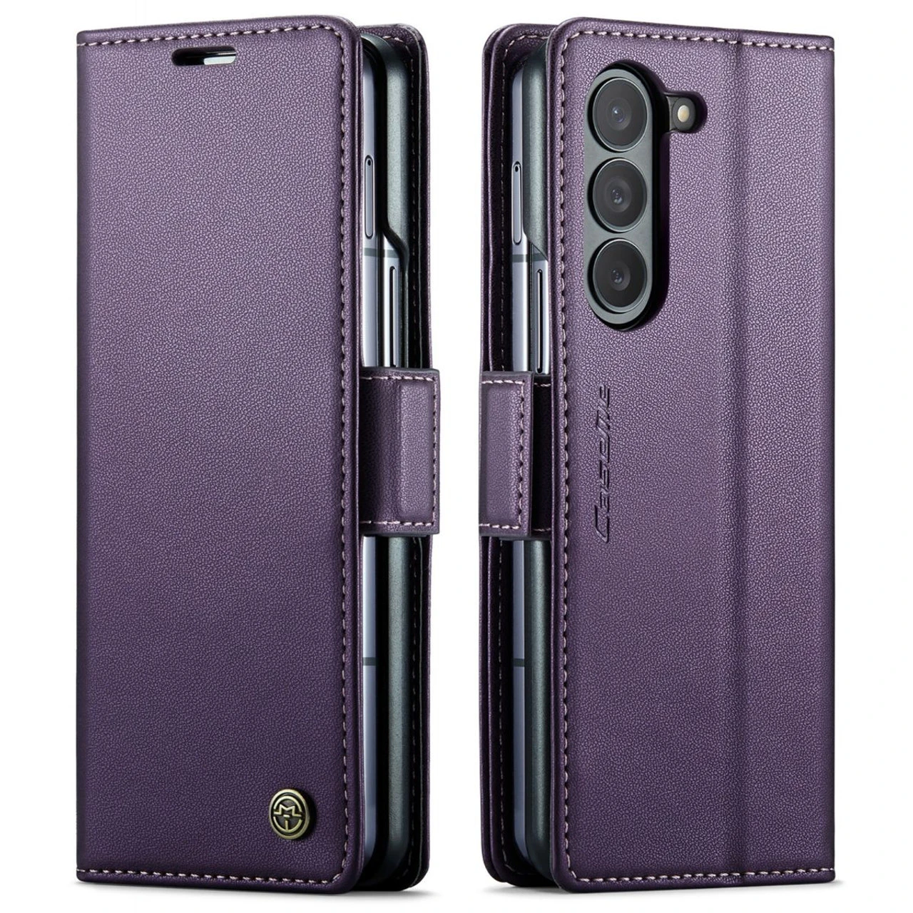 Purple Galaxy Z Fold5 CaseMe Soft Matte Anti-Theft Wallet Case 2 Purple Galaxy Z Fold5 CaseMe Soft Matte Anti-Theft Wallet Case - Image 2