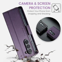 Purple Galaxy Z Fold5 CaseMe Soft Matte Anti-Theft Wallet Case 9 Purple Galaxy Z Fold5 CaseMe Soft Matte Anti-Theft Wallet Case -Cheap NewCase Store galaxy z fold 5 caseme 023 wallet purple 3 85943.1699857377