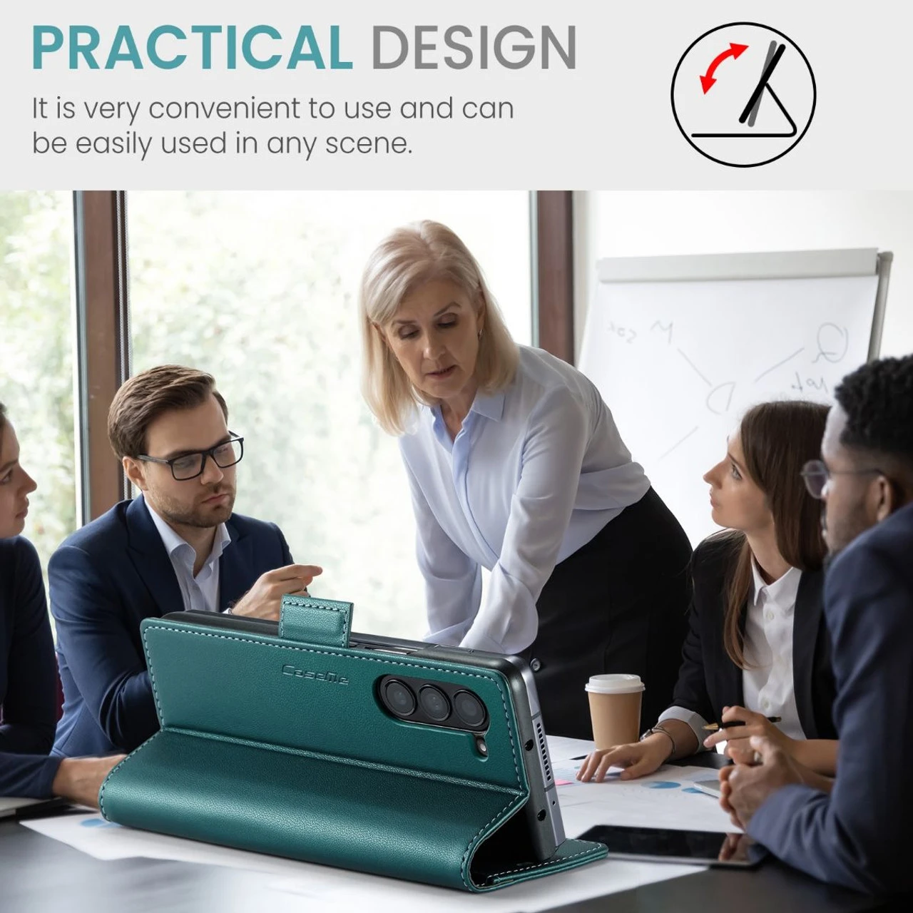 Turquoise CaseMe Slim 3 Card Slot Classy Wallet Case For Galaxy Z Fold5 7 Turquoise CaseMe Slim 3 Card Slot Classy Wallet Case For Galaxy Z Fold5 - Image 7