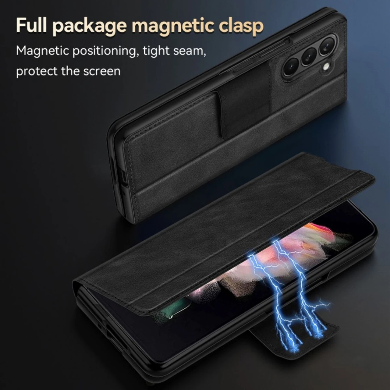 Galaxy Z Fold5 SULADA All-inclusive Magnetic Snap Leather Flip Case 2 Galaxy Z Fold5 SULADA All-inclusive Magnetic Snap Leather Flip Case - Image 2
