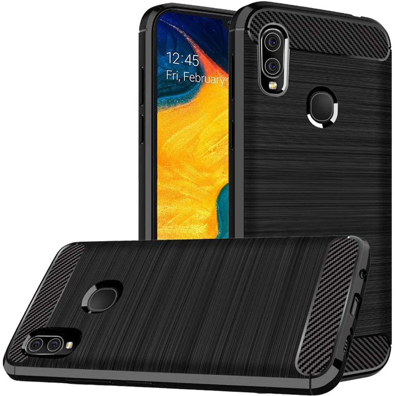 Black Samsung Galaxy A20 / A30 Slim Armor Carbon Fibre Case 1 Black Samsung Galaxy A20 / A30 Slim Armor Carbon Fibre Case