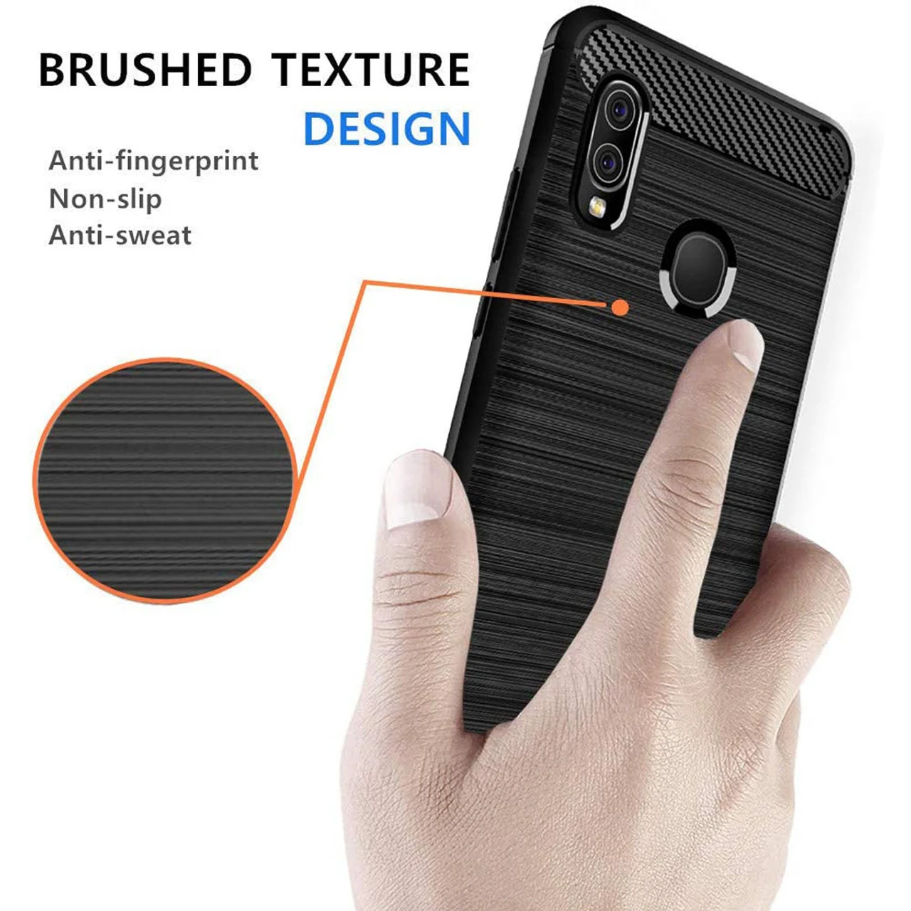 Black Samsung Galaxy A20 / A30 Slim Armor Carbon Fibre Case 5 Black Samsung Galaxy A20 / A30 Slim Armor Carbon Fibre Case - Image 5