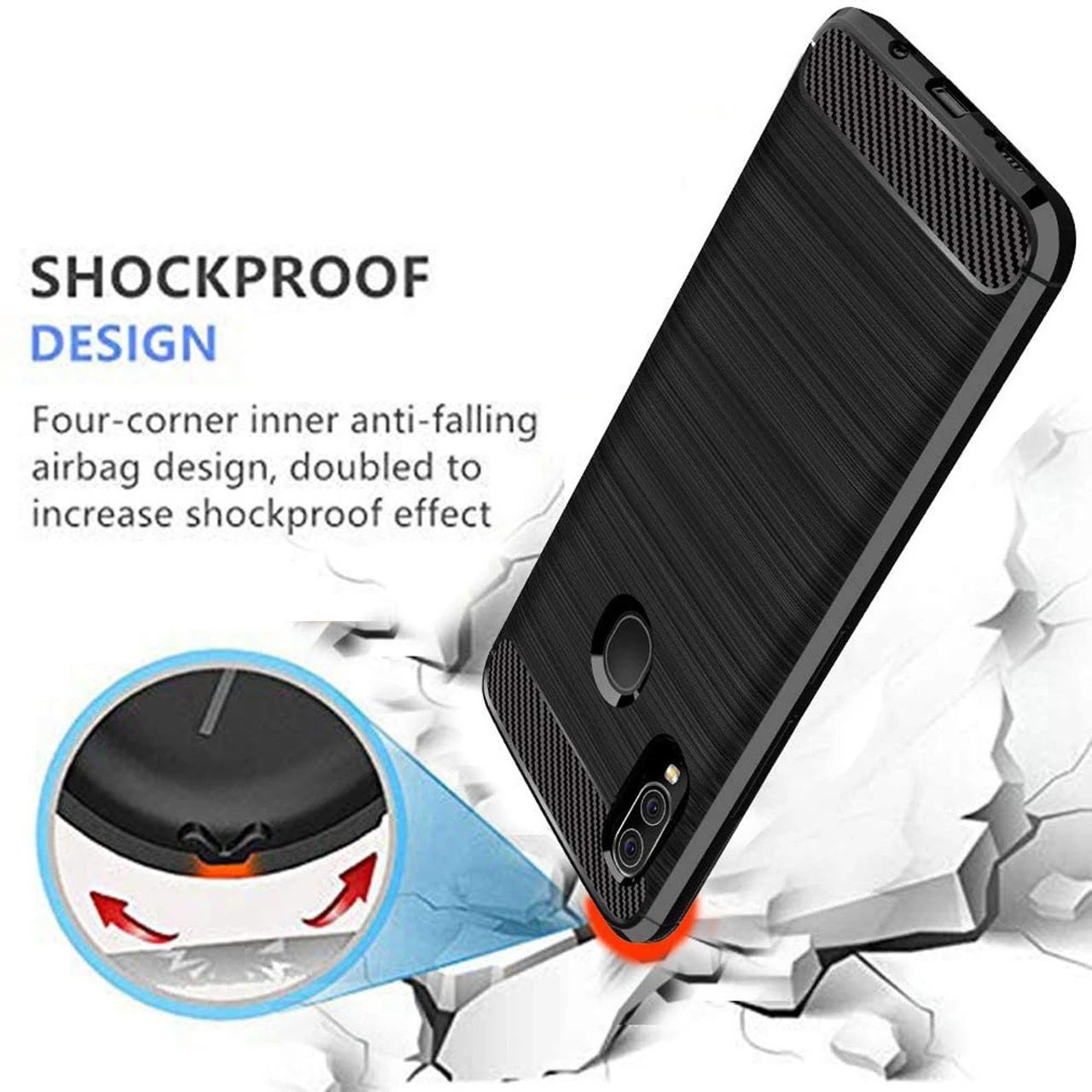 Black Samsung Galaxy A20 / A30 Slim Armor Carbon Fibre Case 6 Black Samsung Galaxy A20 / A30 Slim Armor Carbon Fibre Case - Image 6