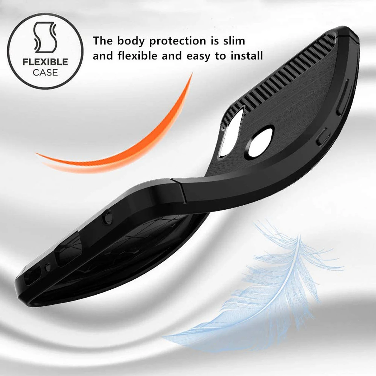 Black Samsung Galaxy A20 / A30 Slim Armor Carbon Fibre Case 3 Black Samsung Galaxy A20 / A30 Slim Armor Carbon Fibre Case - Image 3