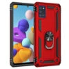 Red Shock Proof 360 Rotating Metal Ring Stand Case For Galaxy A71 5G
