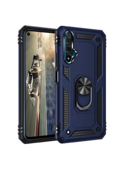 Navy Hybrid Shock Proof Rotating Metal Ring Case For Huawei Nova 5T