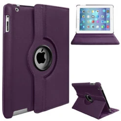 Purple Apple IPad 2 / 3 / 4 360 Degree Rotating Synthetic Leather Case