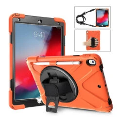 Orange Apple IPad Air 3 10.5" 2019 Tough Armer Shoulder Strap Case -Cheap NewCase Store ipad air 3 heavy duty shoulder strap orange 2 32507.1595480779