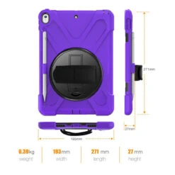 Purple Apple IPad Air 3 10.5" 2019 Shock Proof Shoulder Strap Case -Cheap NewCase Store ipad air 3 heavy duty shoulder strap purple 5 91430.1595481053