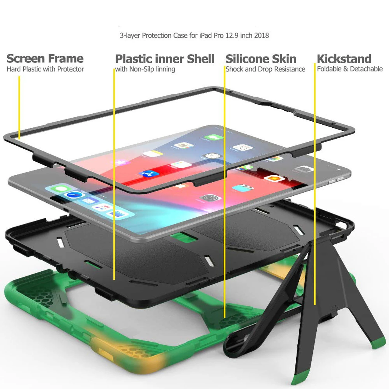 Army Camo Apple IPad Air 3 10.5" 2019 Military Shock Proof Stand Case 4 Army Camo Apple IPad Air 3 10.5" 2019 Military Shock Proof Stand Case - Image 4