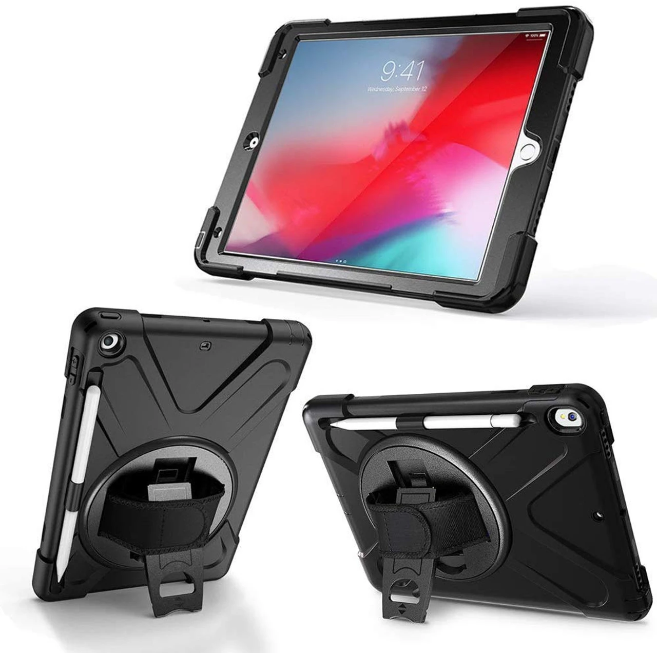 Black Apple IPad Air 3 10.5" 2019 Shock Proof Shoulder Strap Case 2 Black Apple IPad Air 3 10.5" 2019 Shock Proof Shoulder Strap Case - Image 2