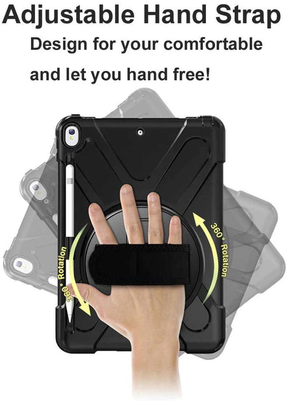 Black Apple IPad Air 3 10.5" 2019 Shock Proof Shoulder Strap Case 4 Black Apple IPad Air 3 10.5" 2019 Shock Proof Shoulder Strap Case - Image 4