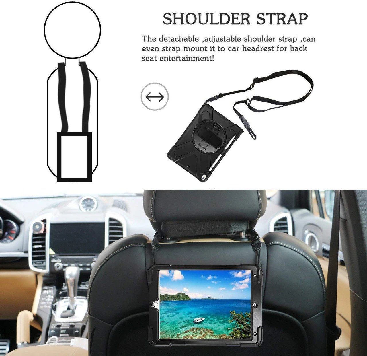 Black Apple IPad Air 3 10.5" 2019 Shock Proof Shoulder Strap Case 6 Black Apple IPad Air 3 10.5" 2019 Shock Proof Shoulder Strap Case - Image 6