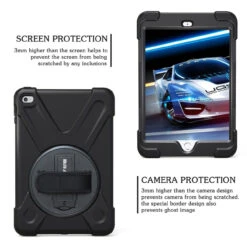 Apple IPad Mini 4 / 5 Shock Proof Tough Defender Shoulder Strap Case -Cheap NewCase Store ipad mini 4 5 hybrid armor shoulder strap black 3 52787.1581201797