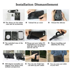 Apple IPad Mini 4 / 5 Shock Proof Tough Defender Shoulder Strap Case -Cheap NewCase Store ipad mini 4 5 hybrid armor shoulder strap black 5 43846.1581201802