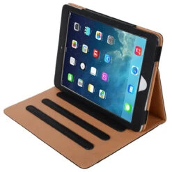 Apple IPad Air 3 10.5" Black & Tan Leather Wallet Stand Case
