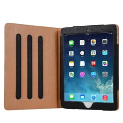 Apple IPad Air 3 10.5" Black & Tan Leather Wallet Stand Case -Cheap NewCase Store ipad pro 10 5 black tan case 4 48587.1591072238