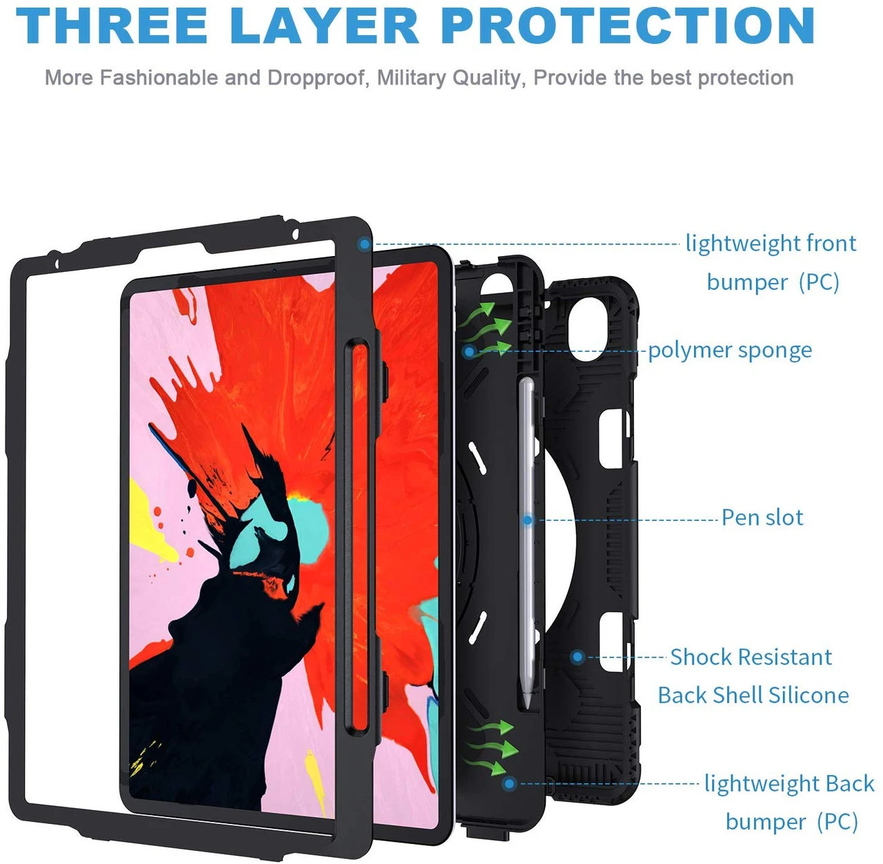 Apple IPad Air 4 10.9" Hand Shoulder Strap Heavy Duty Shockproof Case 2 Apple IPad Air 4 10.9" Hand Shoulder Strap Heavy Duty Shockproof Case - Image 2