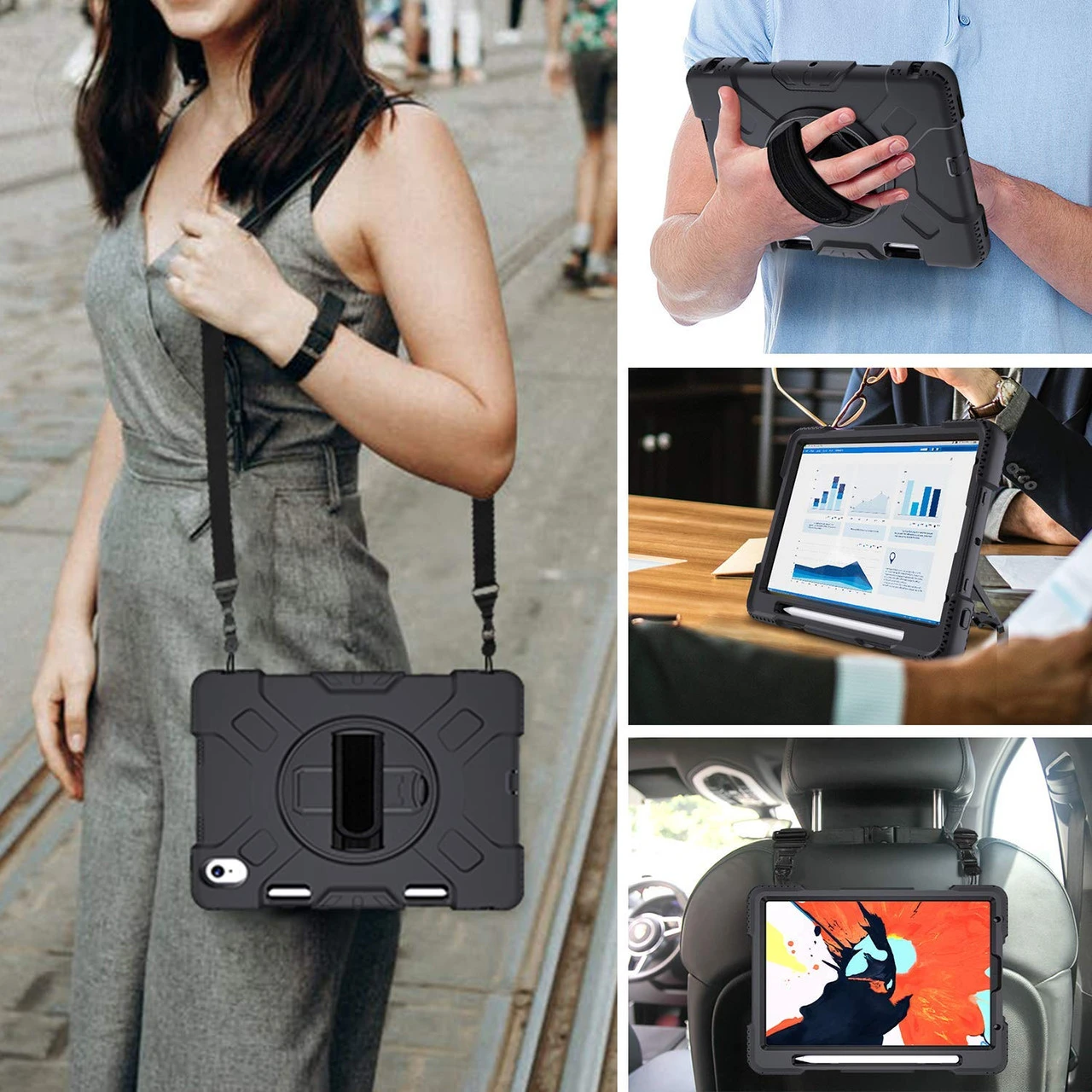 Apple IPad Air 4 10.9" Hand Shoulder Strap Heavy Duty Shockproof Case 5 Apple IPad Air 4 10.9" Hand Shoulder Strap Heavy Duty Shockproof Case - Image 5