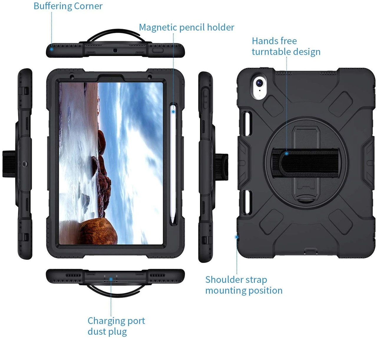 Apple IPad Air 4 10.9" Hand Shoulder Strap Heavy Duty Shockproof Case 7 Apple IPad Air 4 10.9" Hand Shoulder Strap Heavy Duty Shockproof Case - Image 7