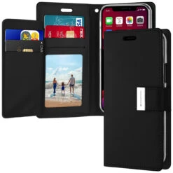 Premium Black IPhone 11 Pro Genuine Mercury Rich Diary Wallet Case