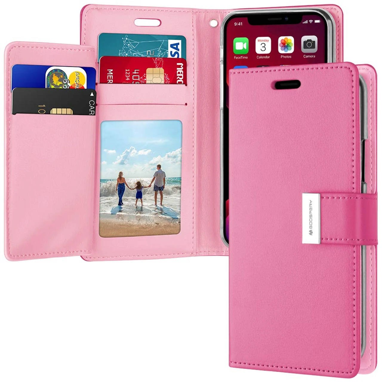 Hot Pink IPhone 11 Pro MAX Mercury Rich Diary Wallet Card Case 1 Hot Pink IPhone 11 Pro MAX Mercury Rich Diary Wallet Card Case