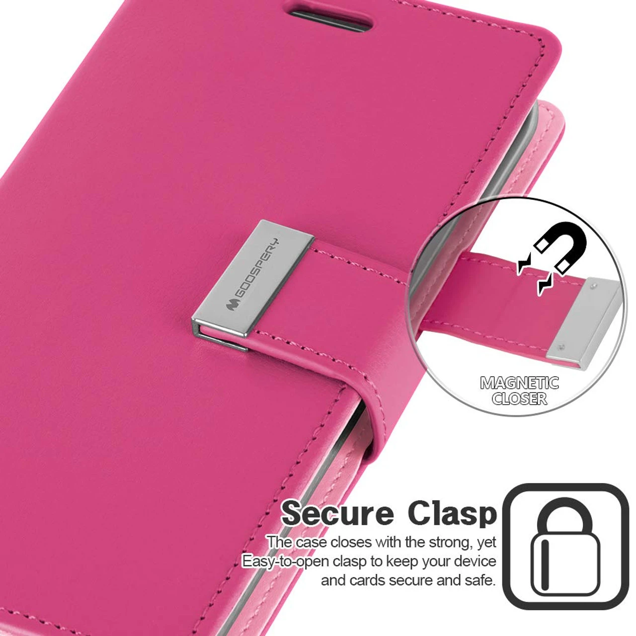 Hot Pink IPhone 11 Pro MAX Mercury Rich Diary Wallet Card Case 3 Hot Pink IPhone 11 Pro MAX Mercury Rich Diary Wallet Card Case - Image 3
