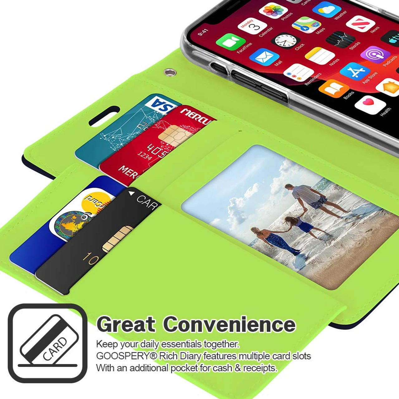 Premium Navy IPhone 11 Genuine Mercury Rich Diary Wallet Case 2 Premium Navy IPhone 11 Genuine Mercury Rich Diary Wallet Case - Image 2