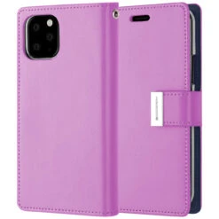Purple Genuine Mercury Rich Diary Wallet Case For IPhone 11 -Cheap NewCase Store iphone 11 11 pro rich diary purple 5 58578.1693273563