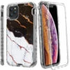 IPhone 11 Marble 3 In 1 Heavy Duty Armor Case Black White And Gold