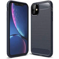 Black IPhone 11 Slim Armor Shock Proof Carbon Fibre Case Cover