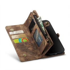 Vintage Brown 2 In 1 Wallet / Detachable Shock Proof Case For IPhone 11