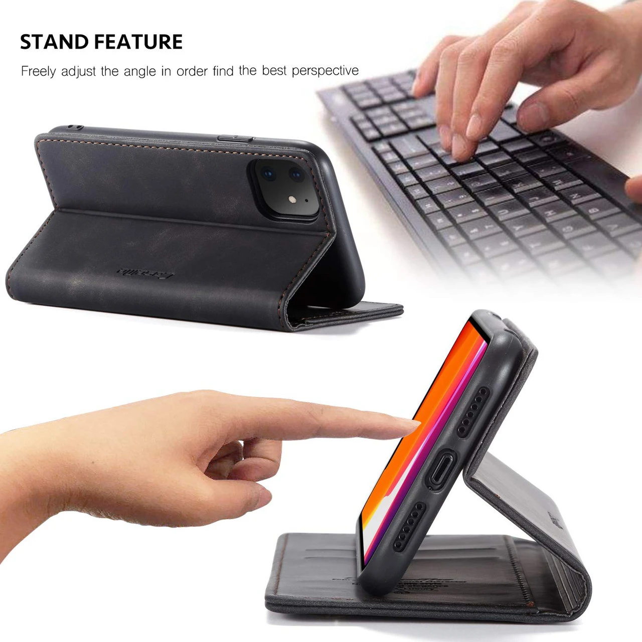 Business IPhone 11 CaseMe Slim 2 Card Slot Wallet Case - Black 5 Business IPhone 11 CaseMe Slim 2 Card Slot Wallet Case - Black - Image 5