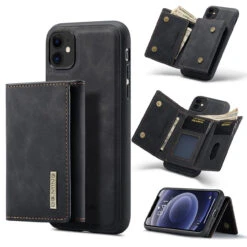 Black DG.Ming M2 Case With Detachable Magnetic Wallet For IPhone 11