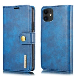 Blue IPhone 11 DG.Ming 2 In 1 Leather Wallet Removable Magnetic Case