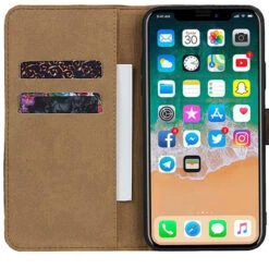 Black Genuine Leather Premium Business Wallet Case For IPhone 11