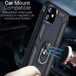 Navy Slim Armor 360 Rotating Metal Circle Case For IPhone 11 Pro 11 Navy Slim Armor 360 Rotating Metal Circle Case For IPhone 11 Pro -Cheap NewCase Store iphone 11 hybrid shock proof metal ring case navy 4 14522.1641354891